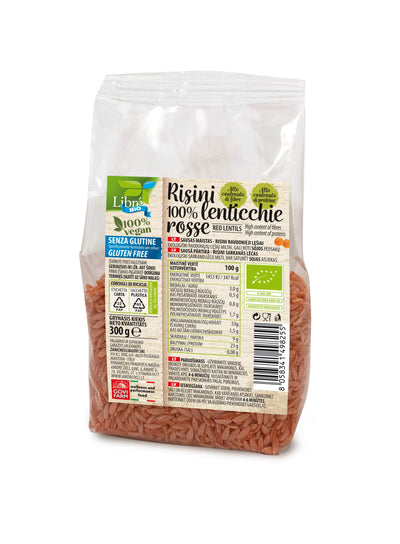 Raudonųjų lęšių Risini makaronai